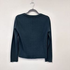 John + Jenn Sweater Evereve Forest Green Lace Up XS